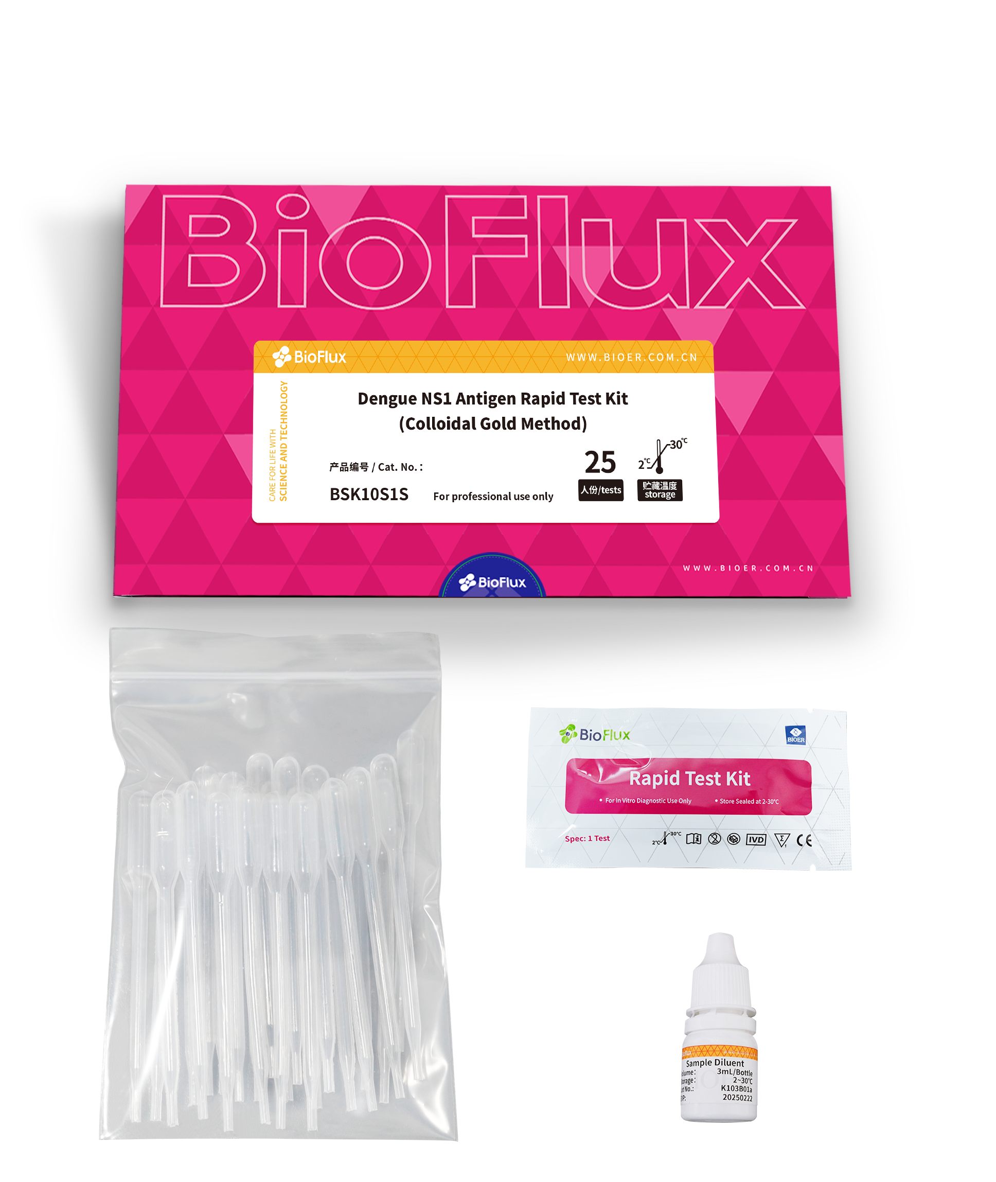 Dengue NS1 Antigen Rapid Test Kit (Colloidal Gold Method)